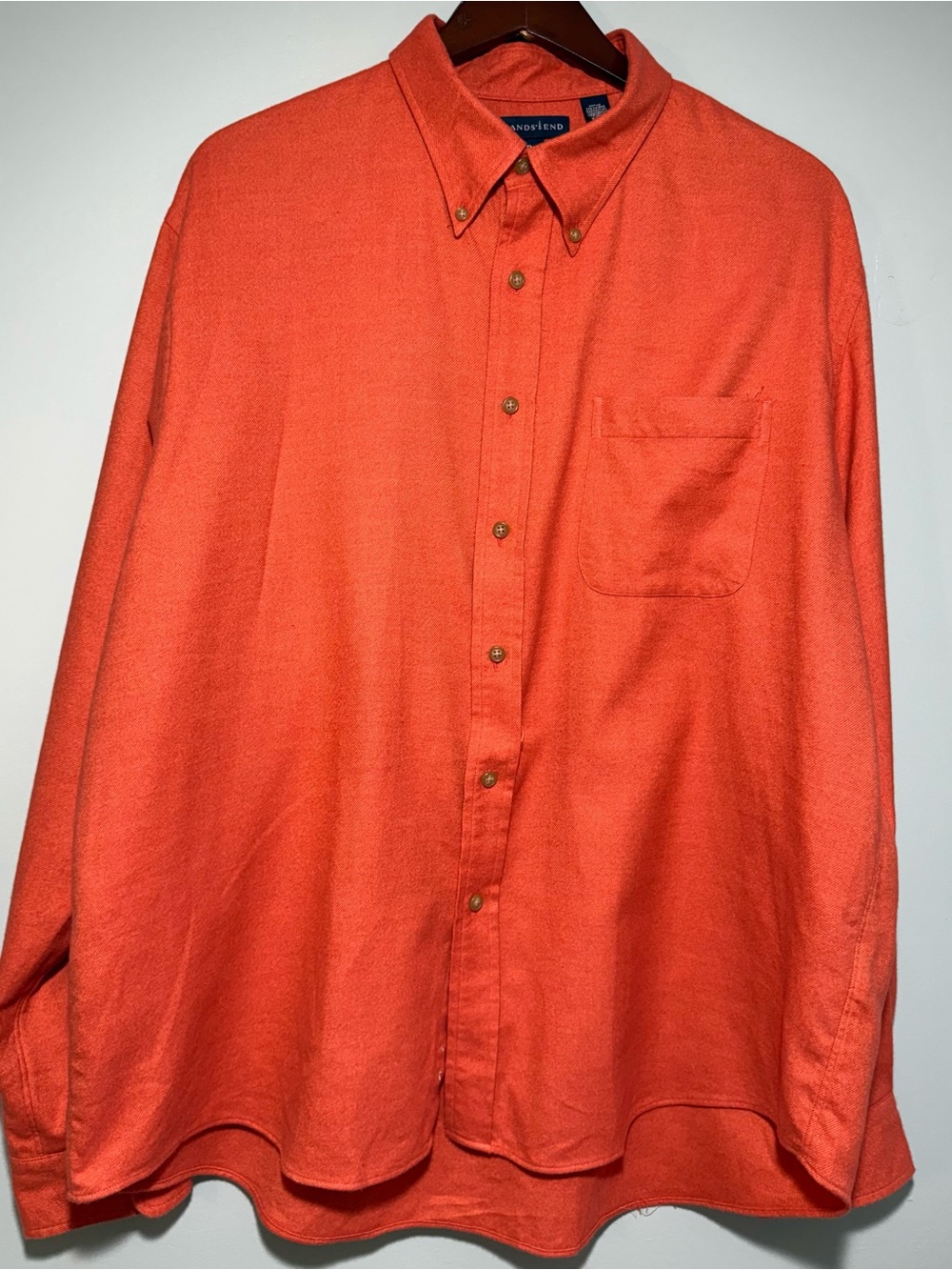 Lands' End Men's Button-Down Shirt - Orange
